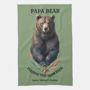 Papa Bär Benutzerdefiniertes Rustikales Küchentuch