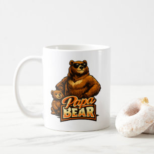 Papa Bär – Cooler Vater und Jungtier passende Fami Kaffeetasse