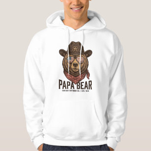 Papa Bär Cowboy Bär Patriotisch Vintage Vektor Des Hoodie