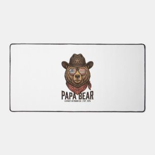 Papa Bär Cowboy Bär Patriotisch Vintage Vektor Des Schreibtischunterlage