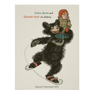 Papa Bär & Golden Hair Eislaufen CC0929 Märchen Poster