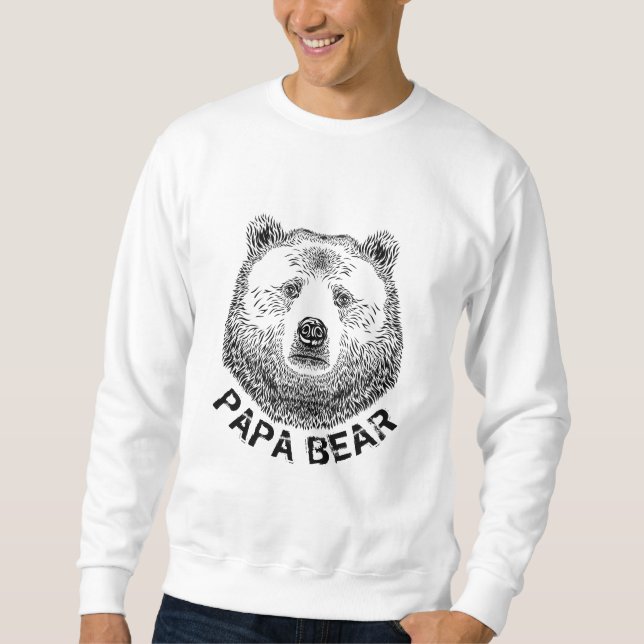Papa-Bär, Handgezeichnete Illustration Sweatshirt (Vorderseite)
