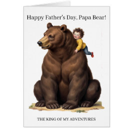 Papa Bär König meines Abenteuer Vatertagskarte