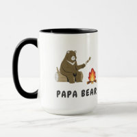 Papa-Bär-Lagerfeuer-Kunst-T-Shirt-Design für Männe