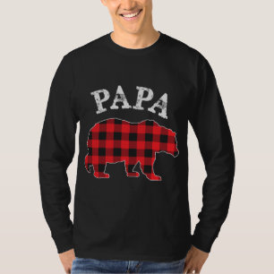 PAPA Bär RED Black Buffalo Kariert Mama Checkerboa T-Shirt