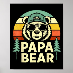 Papa Bär Retro Vater Ehemann Männer lustig Poster