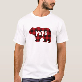 Papa-Bär, rot kariert T-Shirt