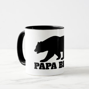 Papa-Bär-Silhouette Kaffeemaschine Tasse mit schwa