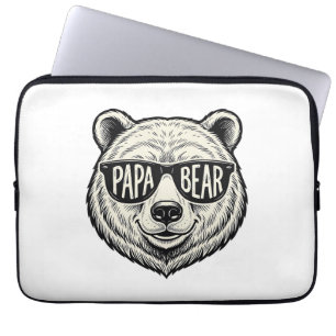 Papa Bär Sonnenbrille Bär Kopf Vektor Design_1 Laptopschutzhülle