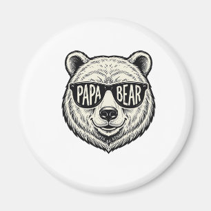 Papa Bär Sonnenbrille Bär Kopf Vektor Design_1 Magnet