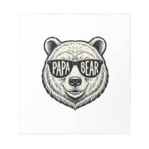Papa Bär Sonnenbrille Bär Kopf Vektor Design_1 Notizblock