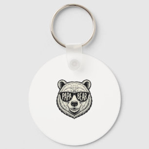 Papa Bär Sonnenbrille Bär Kopf Vektor Design_1 Schlüsselanhänger