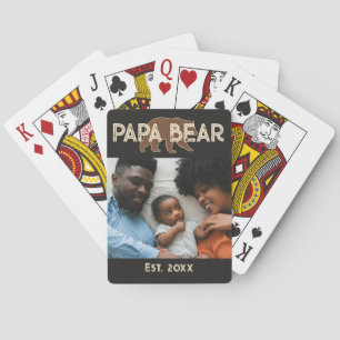 Papa Bär Vater Jahr Gegründet Foto Schwarz Spielkarten