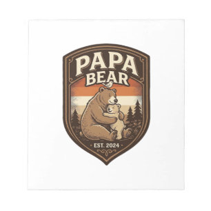 Papa Bär Vintage Gravur Bär Shirt Design_1 Notizblock