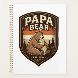 Papa Bär Vintage Gravur Bär Shirt Design_1 Planer