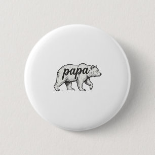 Papa Bär Vintage Gravur Vektor Design_1 Button