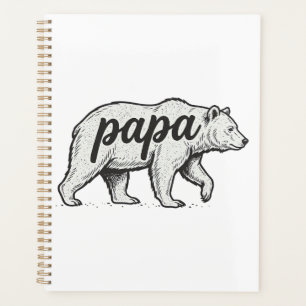 Papa Bär Vintage Gravur Vektor Design_1 Planer