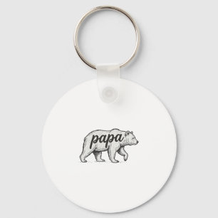 Papa Bär Vintage Gravur Vektor Design_1 Schlüsselanhänger