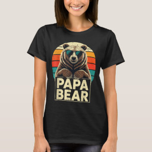 Papa Bär Vintage Retro Sonnenbrille lustiger Papa T-Shirt