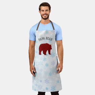 Papa Bären Büffel karierter Bär Weihnachten T - Sh Schürze
