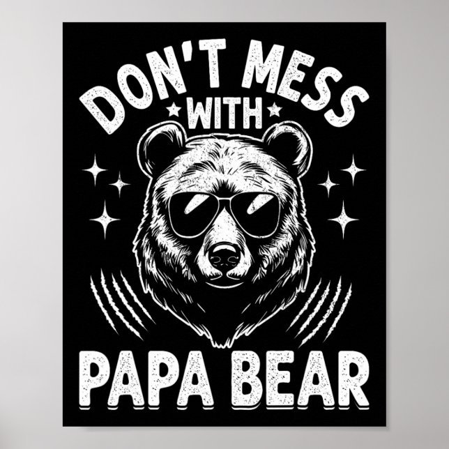 Papa Bären nicht mit Papa-Bären-Funny-Vätern durch Poster (Vorne)