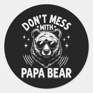 Papa Bären nicht mit Papa-Bären-Funny-Vätern durch Runder Aufkleber