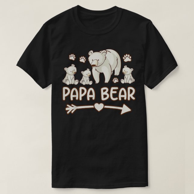 Papa Bärenhemden für Väter, Herren 3 Cubs t shir T-Shirt (Design vorne)