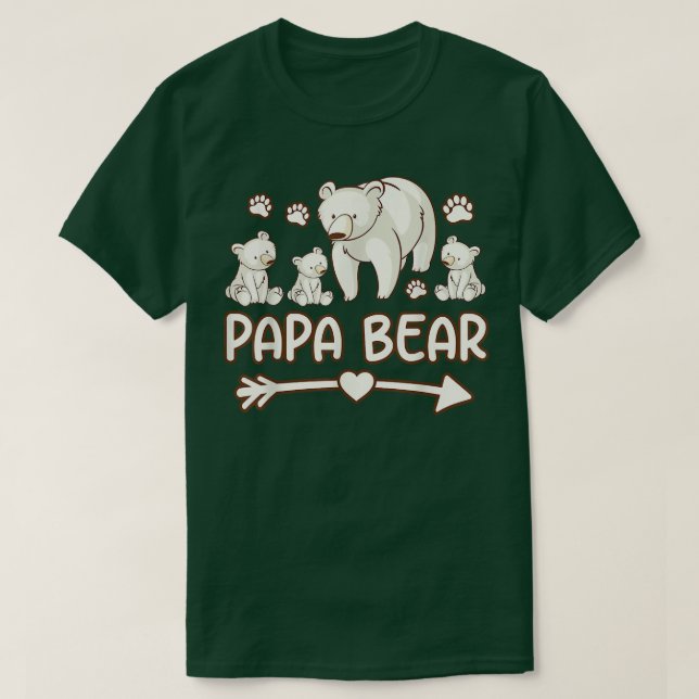 Papa Bärenhemden für Väter, Herren 3 Cubs t shir T-Shirt (Design vorne)
