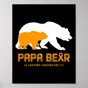 Papa Bärenunterstützung Leukämie Bewusstsein Poster