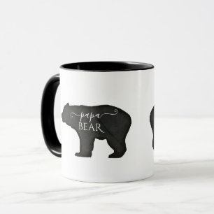 Papa Bärenvater Tag Schwarz n Weiß Rustikale Mod Tasse