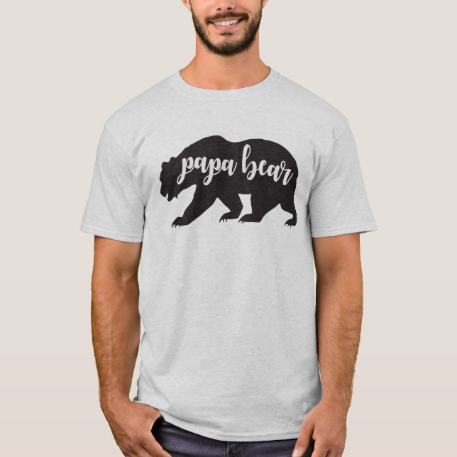 Papa Bear 1. Geburtstag Match T-Shirt (Vorderseite)