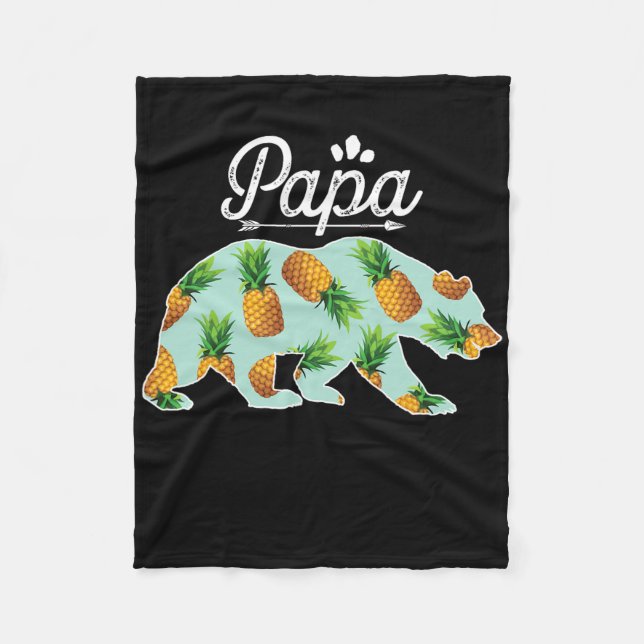 Papa Bear Ananas Aloha Beaches Matching Couple Fleecedecke (Vorderseite)
