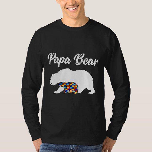Papa Bear Autismus Awareness Vater T-Shirt (Vorderseite)