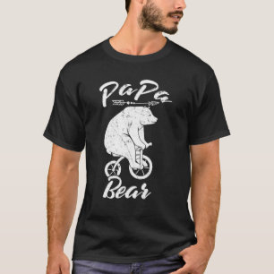 Papa Bear Bear Riding Bicycle Daddy Vater T-Shirt