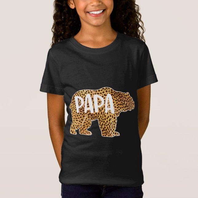 Papa Bear Cheetah Leopard Print Gift Vater Pater G T-Shirt (Vorderseite)