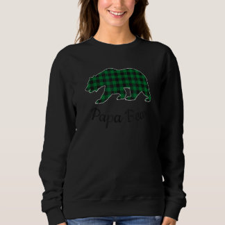 Papa Bear Christmas Pajama Green Buffalo Plaid Sweatshirt