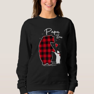 Papa Bear Christmas Pajama Red Buffalo Plaid Premi Sweatshirt