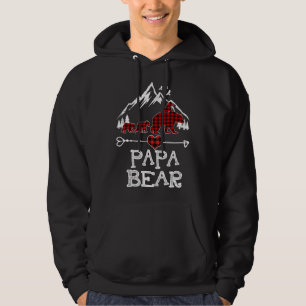 Papa Bear Christmas Pajama Red Kariert Buffalo Des Hoodie