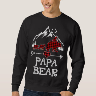 Papa Bear Christmas Pajama Red Kariert Buffalo Sweatshirt