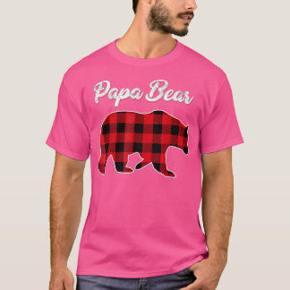 Papa Bear Christmas Pajama Rotes Kariertes Buffalo T-Shirt
