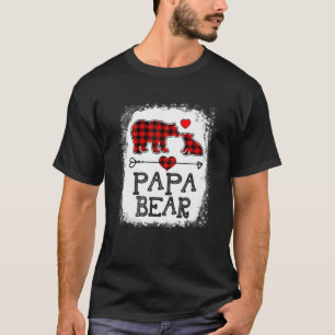 Papa Bear Christmas Pajama Rotes Kariertes Buffalo T-Shirt