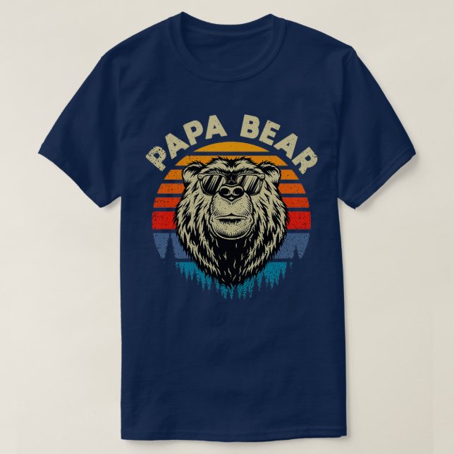 Papa Bear Cool Retro-Geschenkidee Klassisches T-Sh T-Shirt (Design vorne)