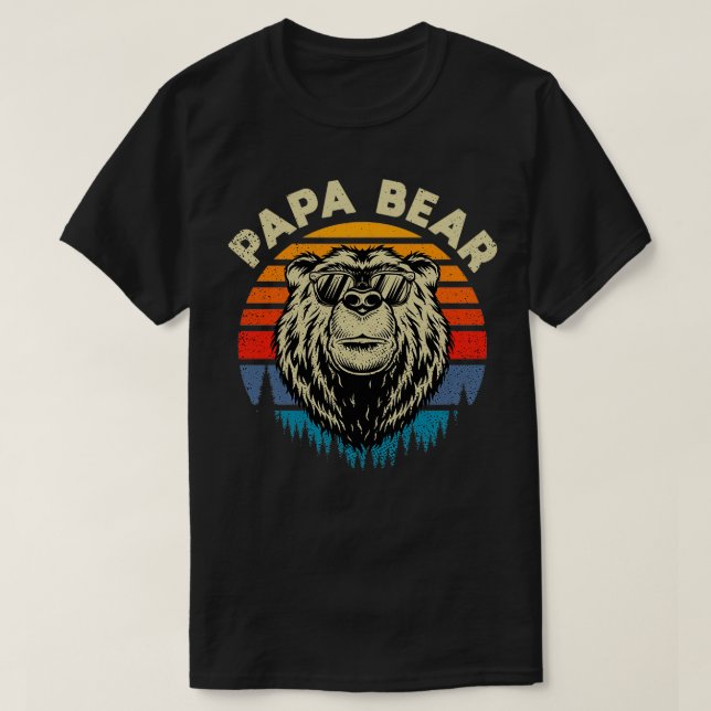 Papa Bear Coole Retro-Geschenkidee T-Shirt (Design vorne)