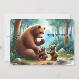 Papa Bear & Cubs Happy Father's Day Card Feiertagskarte