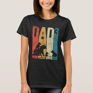 Papa Bear Cubs Pater's Day Vater Platz Drei Kinder T-Shirt