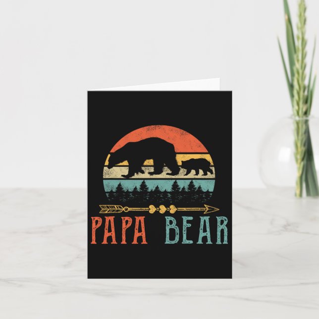 Papa Bear Daddy Funny Mens Fathers Day Geschenkide Karte (Vorderseite)
