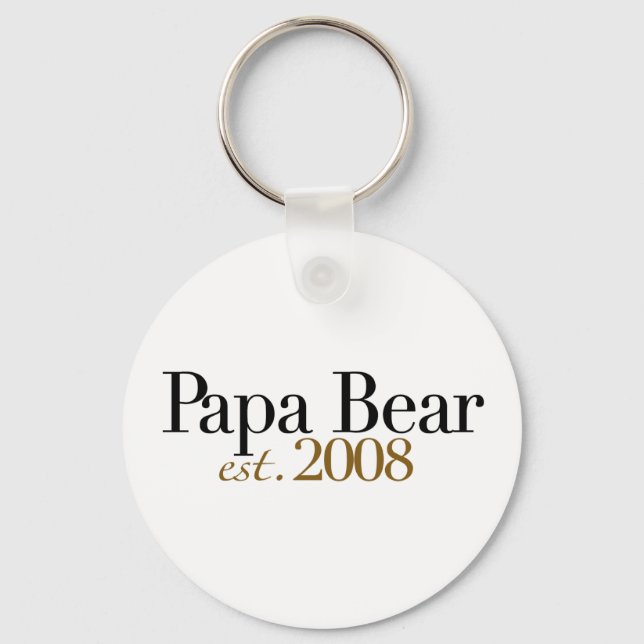 Papa Bear Est 2008 Schlüsselanhänger (Vorderseite)