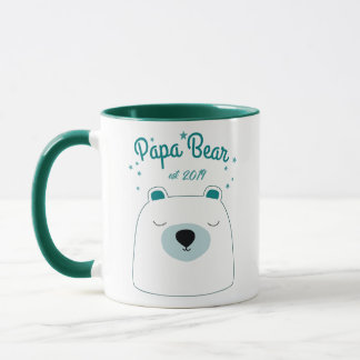 Papa Bear est Custom Tasse New Dad Geschenk Grün
