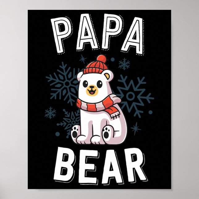 Papa Bear Familie Weihnachten S Polar Bear Holiday Poster (Vorne)