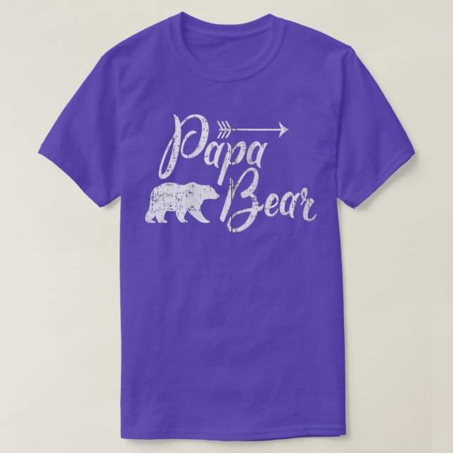 Papa Bear Father's Day Zip  T-Shirt (Design vorne)